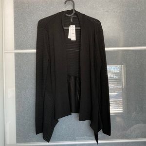 NWT - White House Black Market, Sweater, pointelle, black, light weight